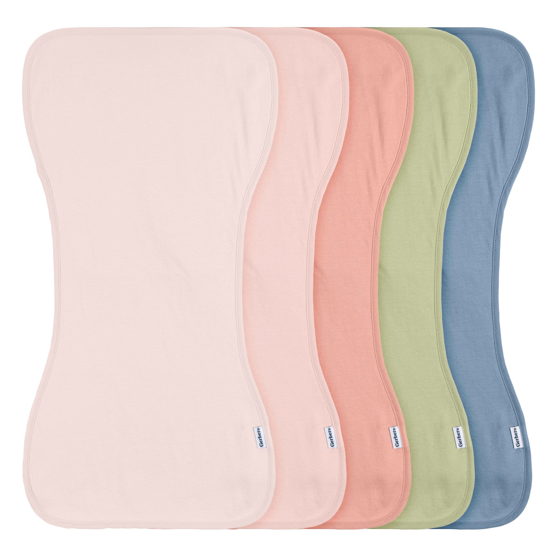 5-Pack Baby Girls Pink Blue Burpcloth