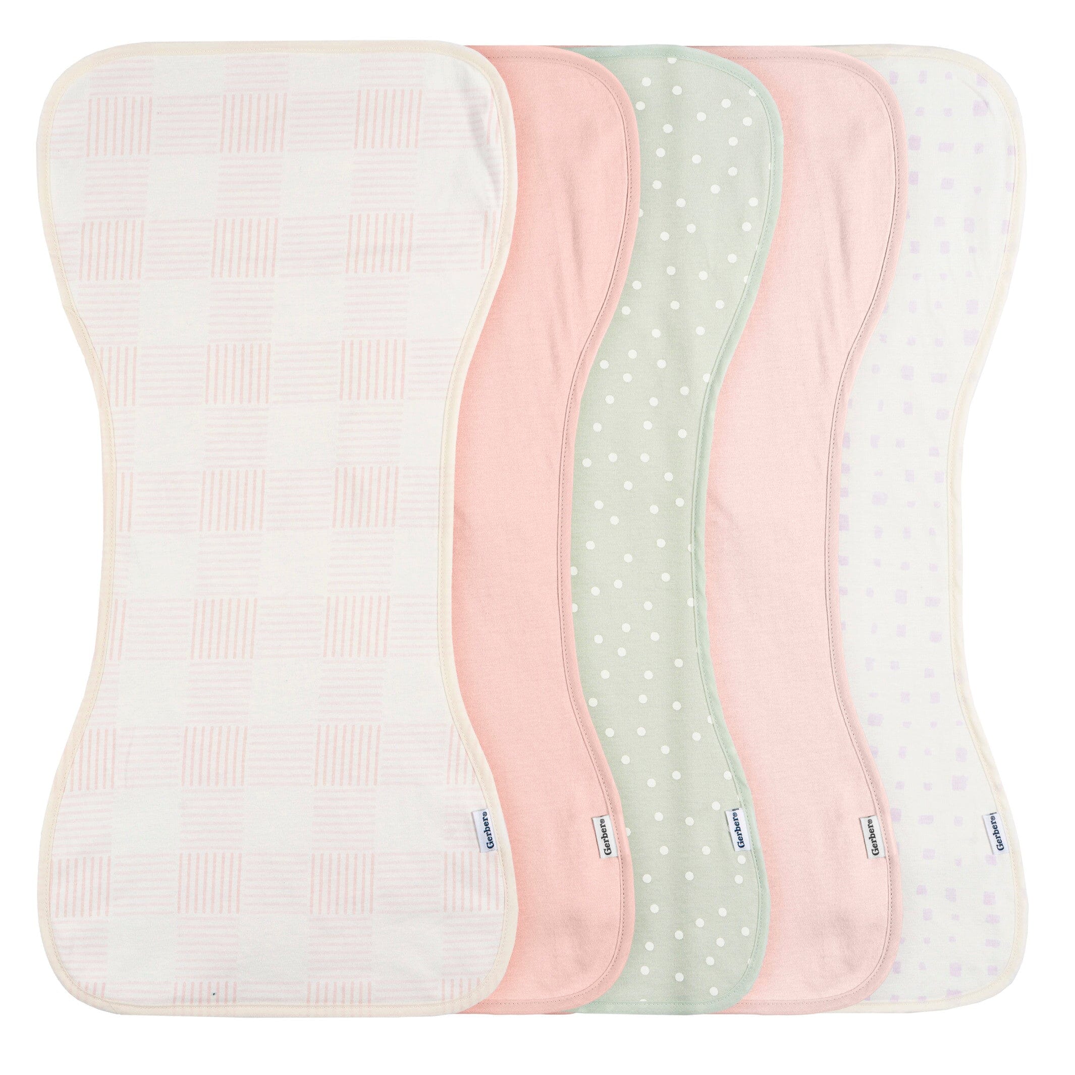 5-Pack Baby Girls Pink Burpcloth