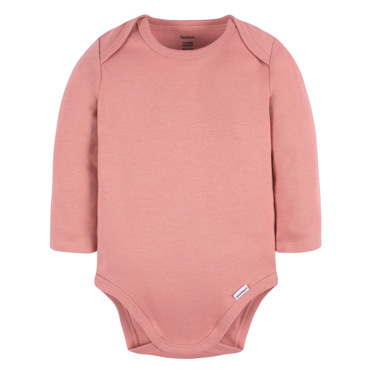 5-Pack Baby Mauve Pink Premium Long Sleeve Lap Shoulder Onesies® Bodysuits