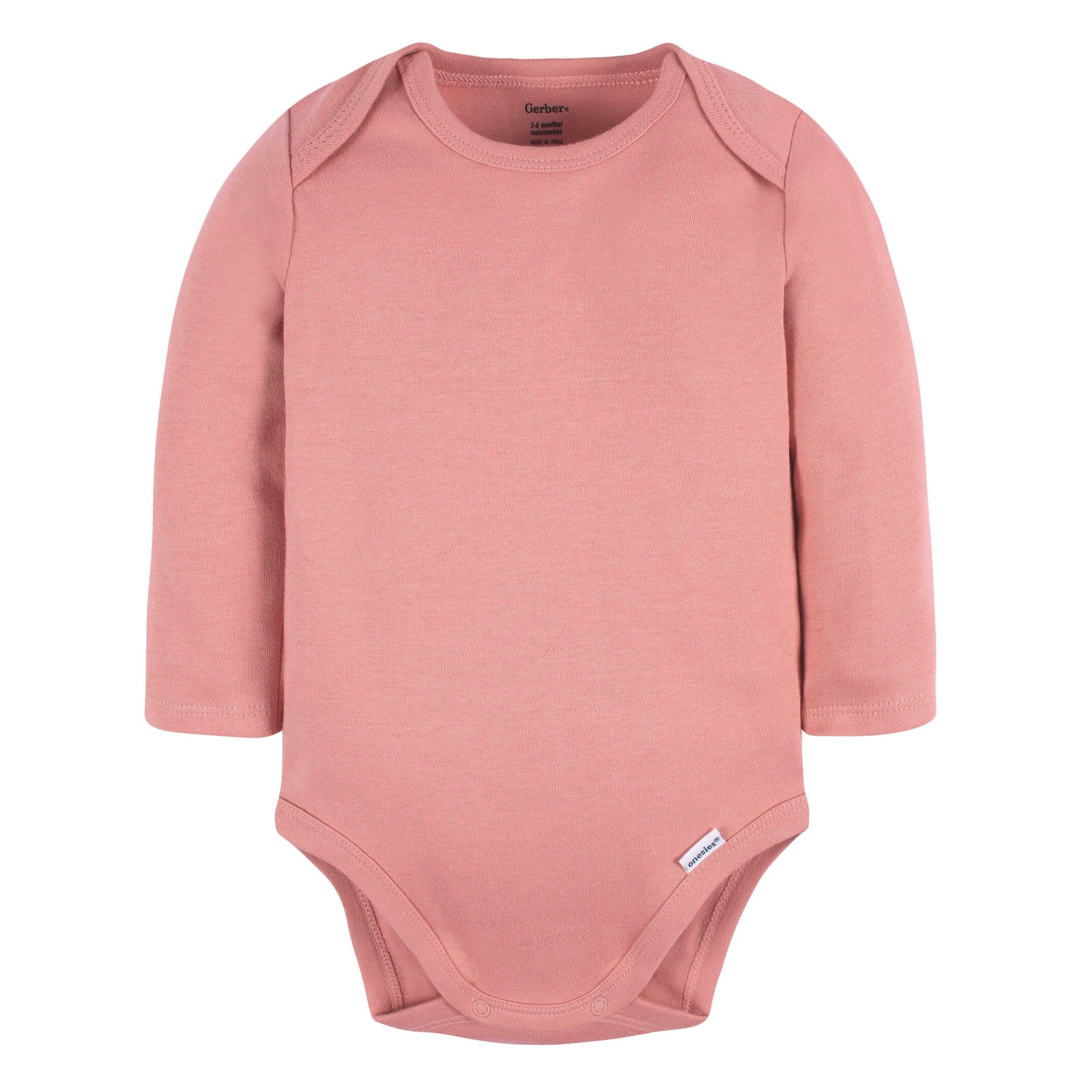 5-Pack Baby Mauve Pink Premium Long Sleeve Lap Shoulder Onesies® Bodysuits