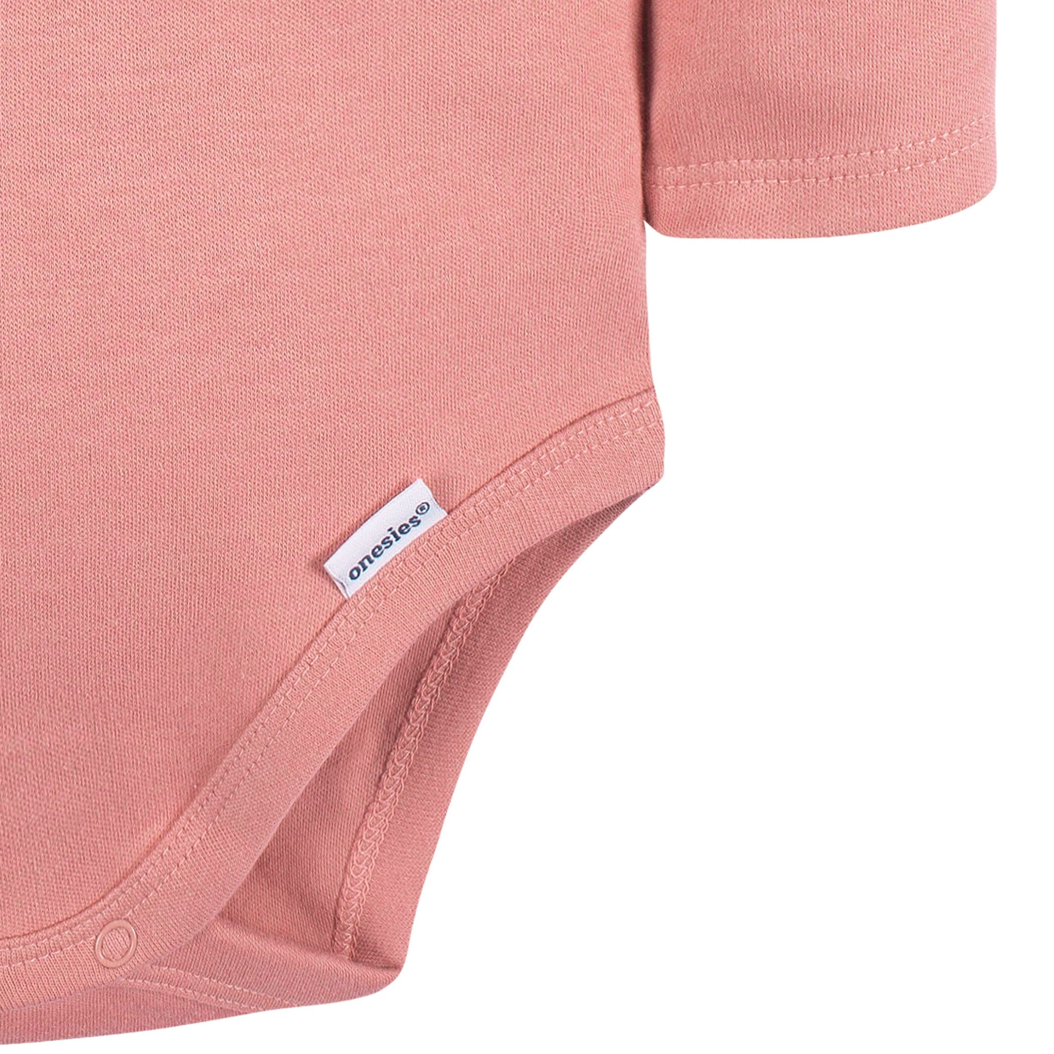 5-Pack Baby Mauve Pink Premium Long Sleeve Lap Shoulder Onesies® Bodysuits