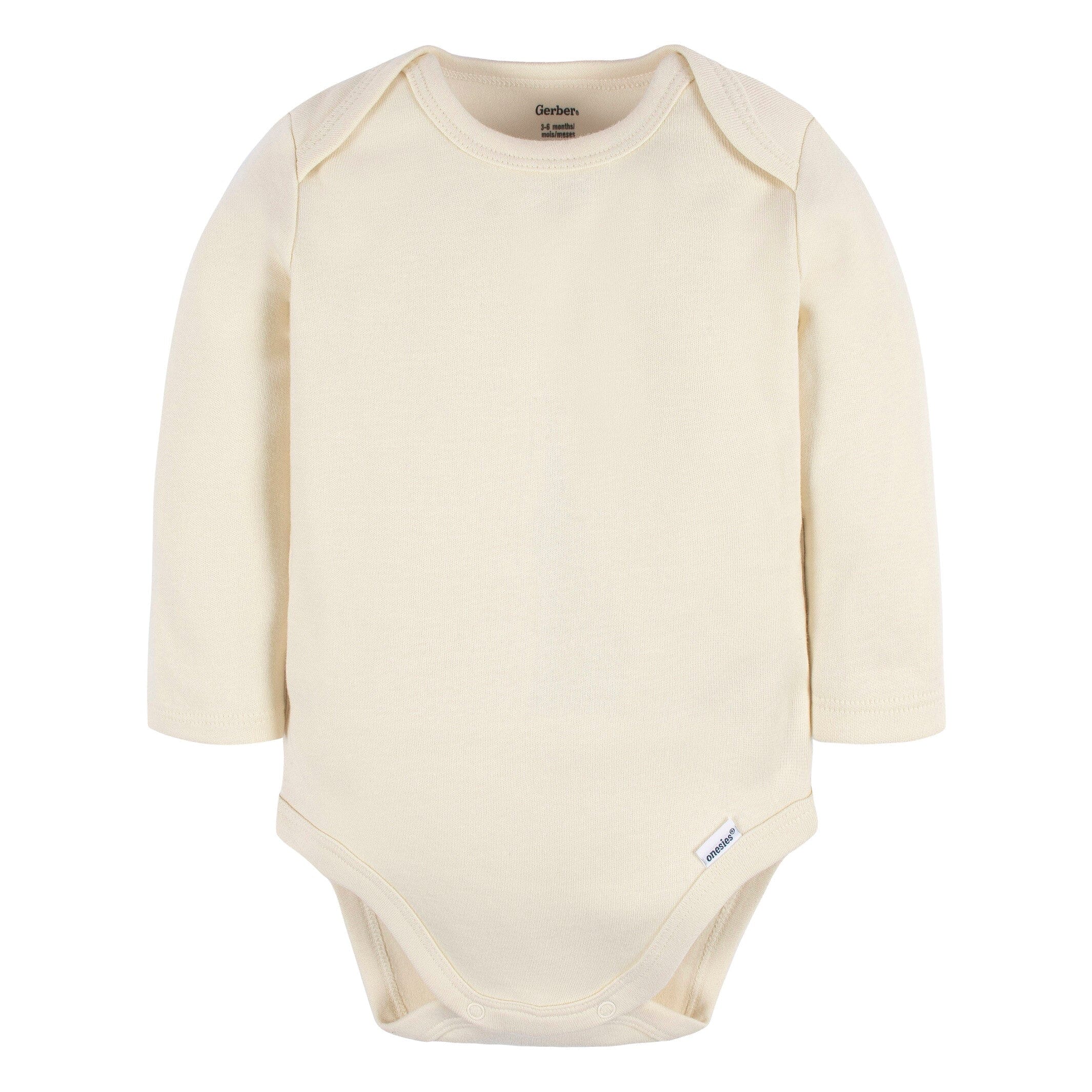 5-Pack Baby Natural Premium Long Sleeve Lap Shoulder Onesies® Bodysuits