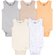 5-Pack Baby Neutral Earthy Neutrals Sleeveless Bodysuits onesies Gerber® 