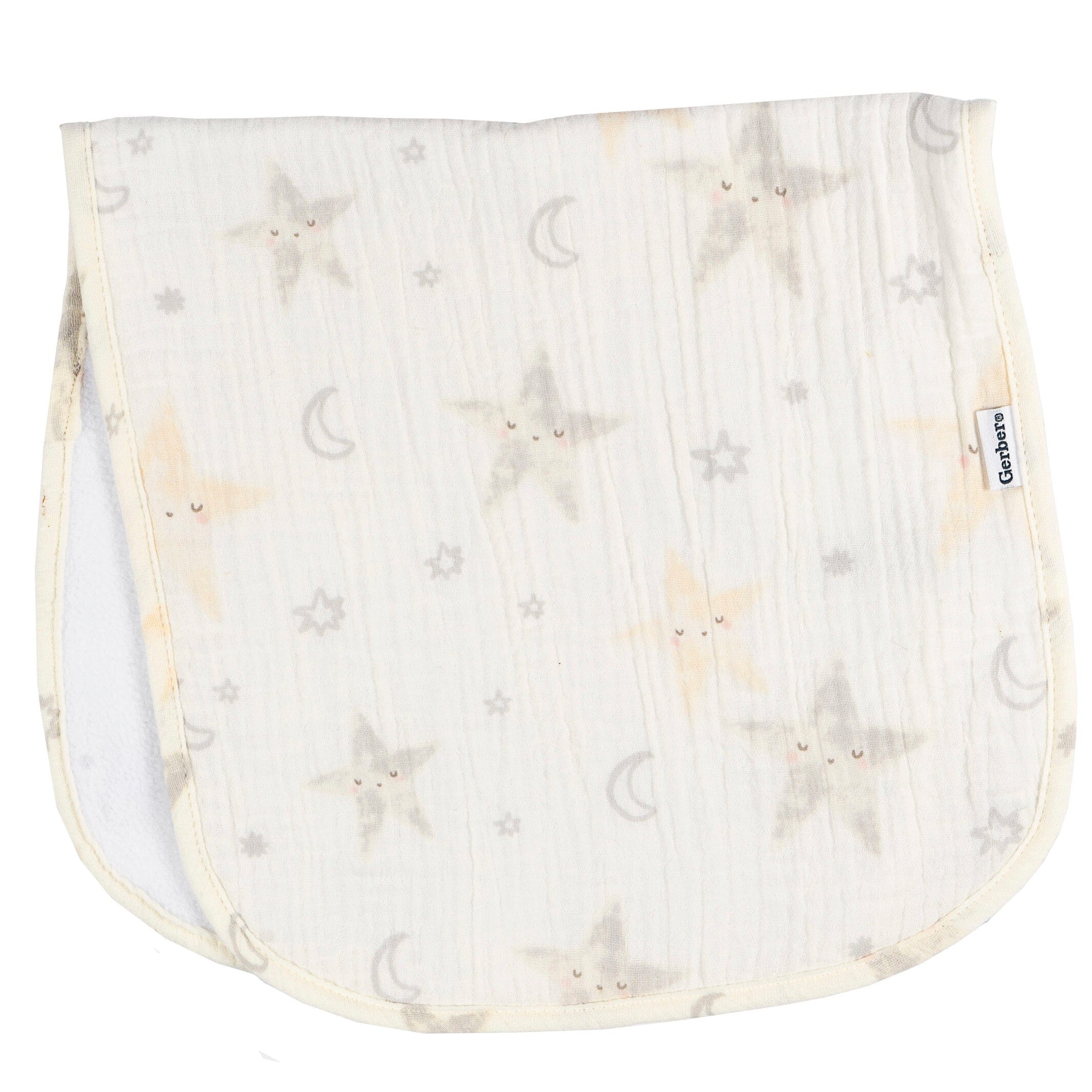 5-Pack Baby Neutral Multi Stars Muslin Burpcloth