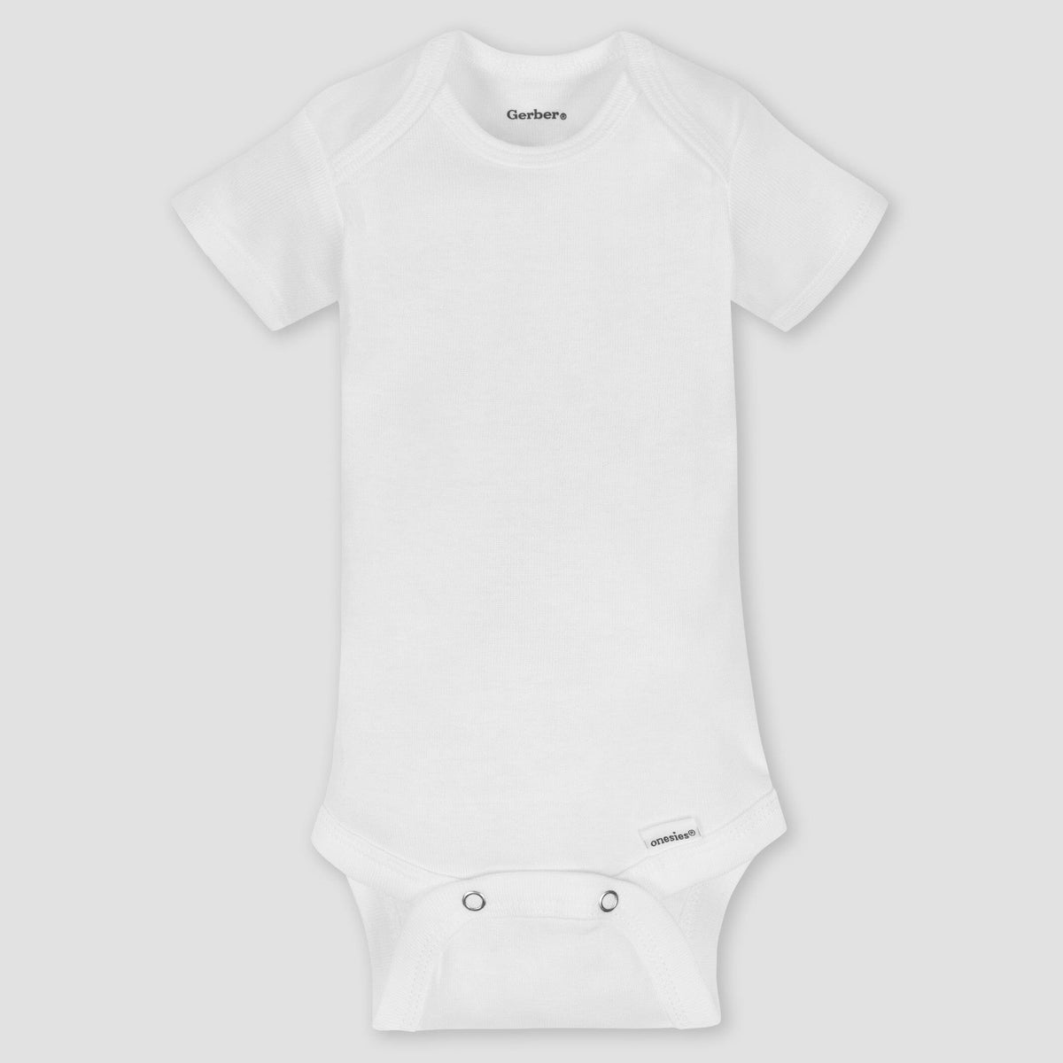 5-Pack Baby Neutral White Organic Onesies® Brand Short Sleeve Bodysuits