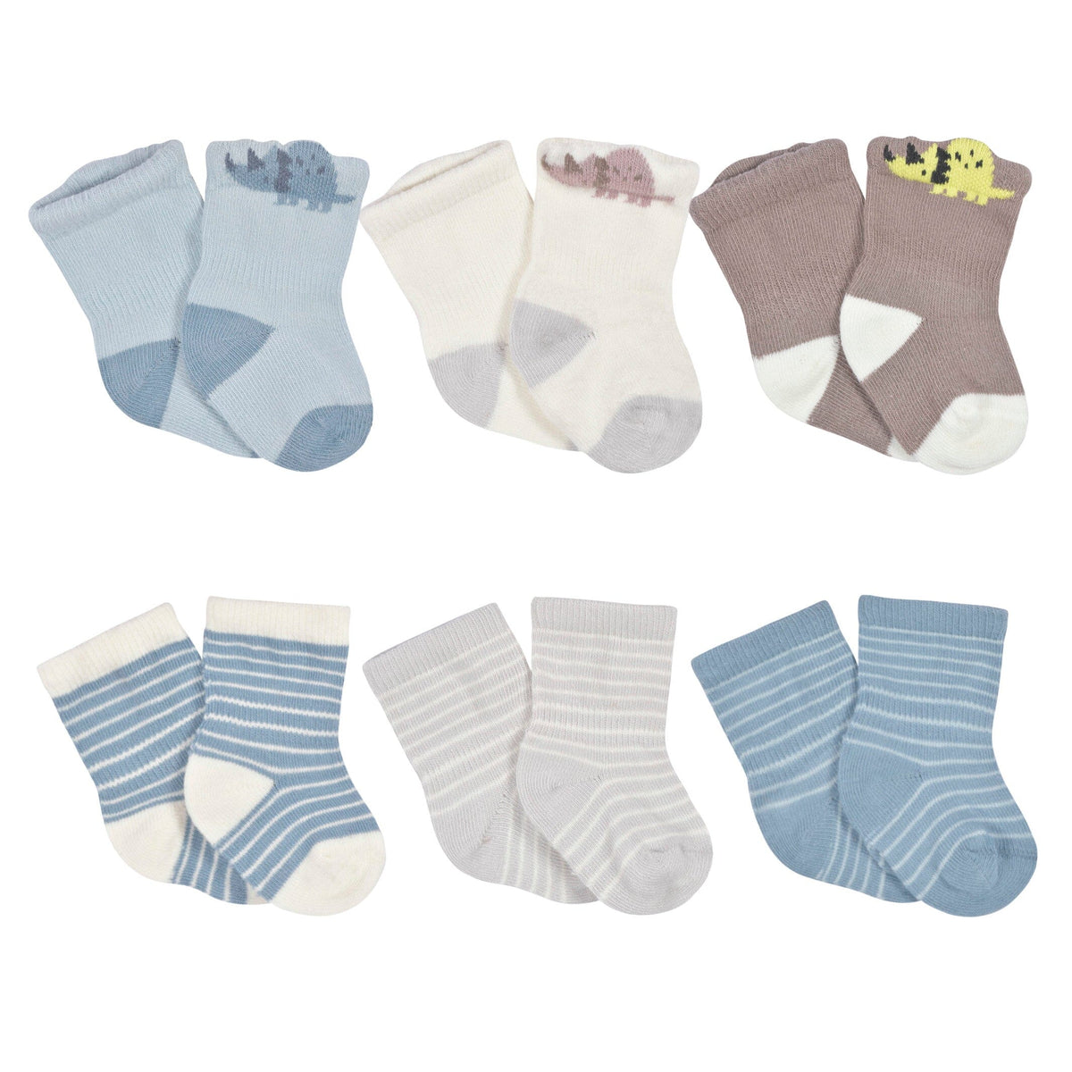 6- Baby Boys Dino Wiggle Proof® Socks
