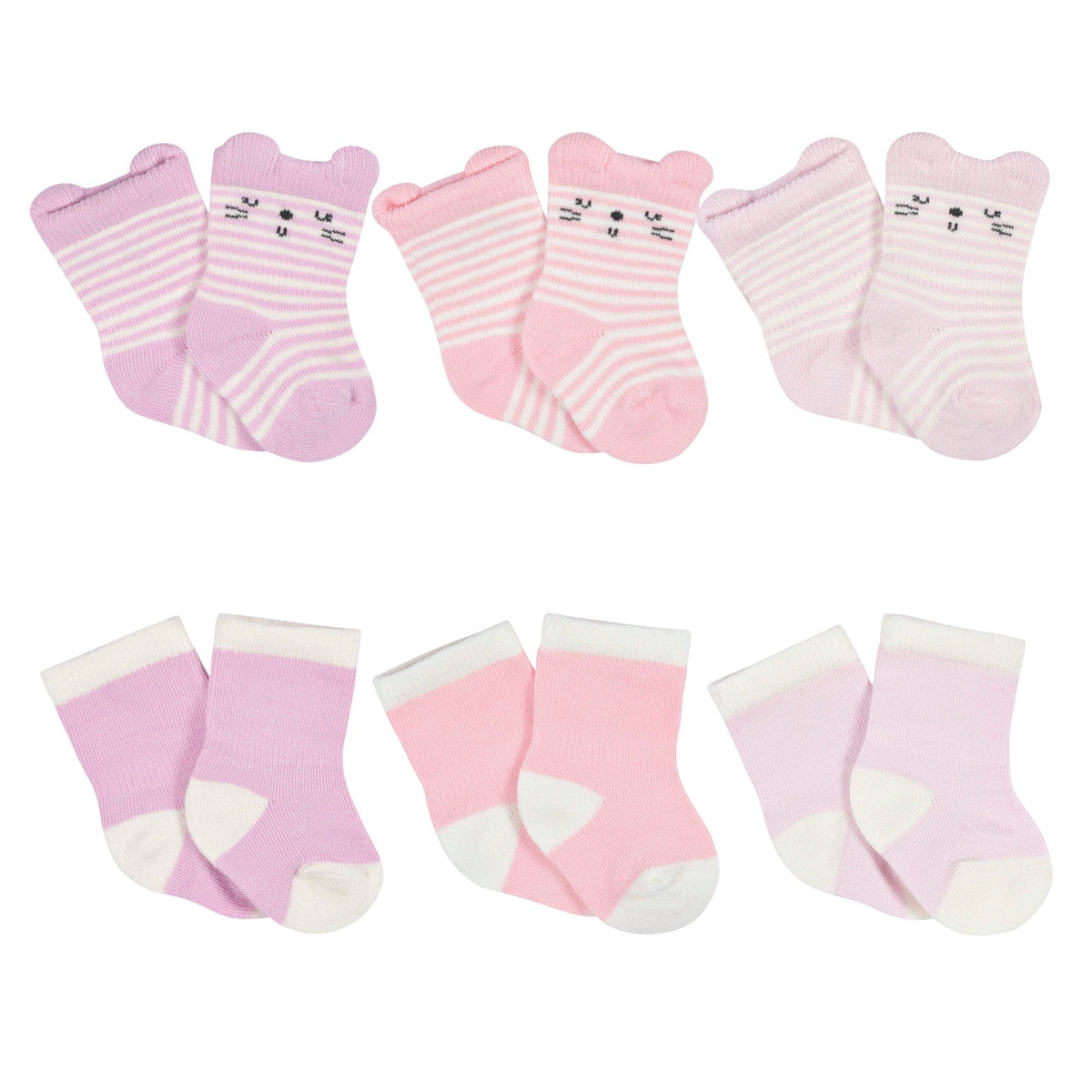 6- Baby Girls Ballerina Wiggle Proof® Socks