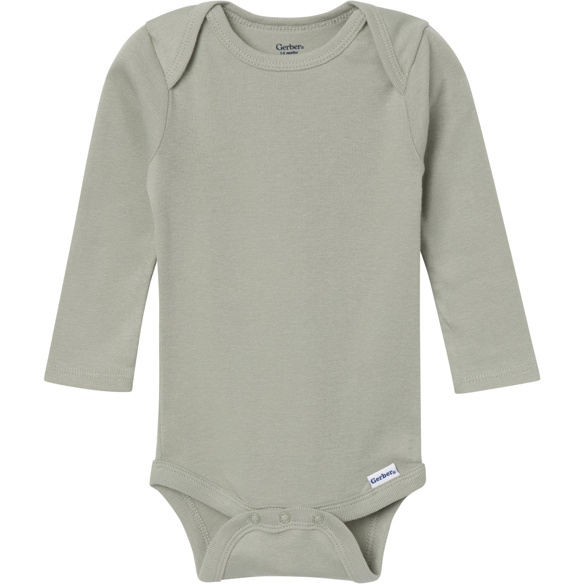 6-Pack Baby Boys Blue, Green, Brown and Yellow Long Sleeve Bodysuits onesies Gerber® 
