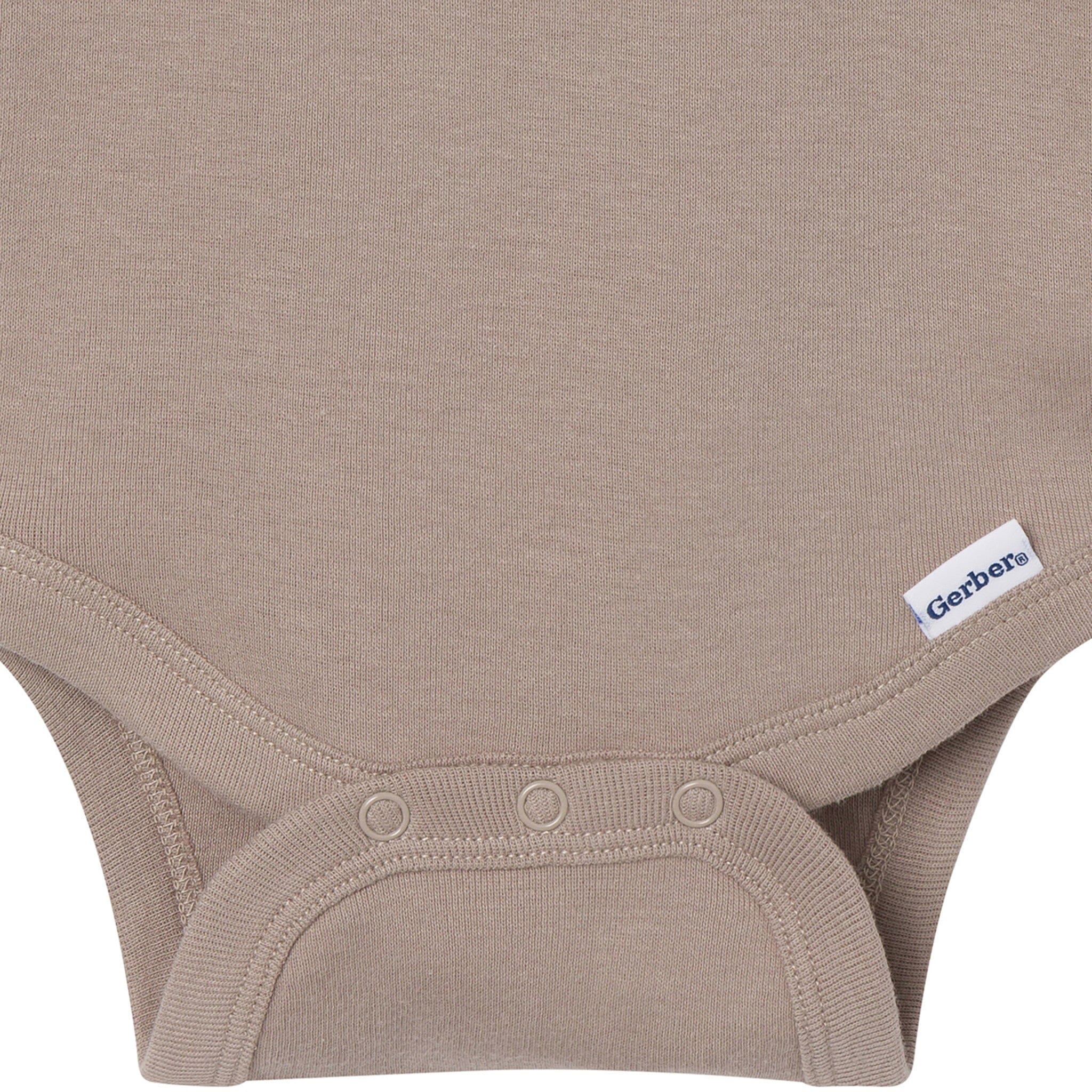 6-Pack Baby Neutral Gray, Black and Brown Long Sleeve Bodysuits onesies Gerber® 