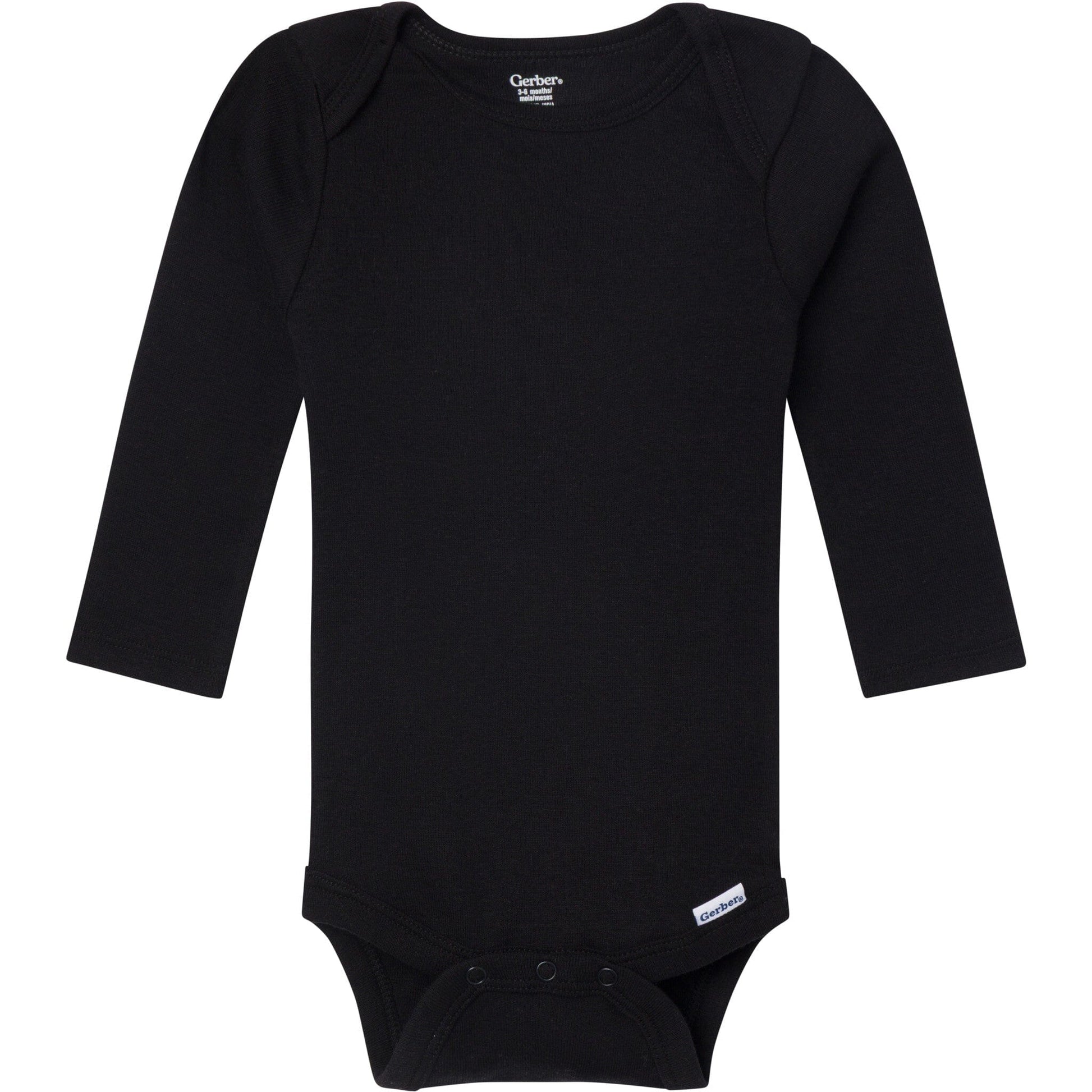 6-Pack Baby Neutral Gray, Black and Brown Long Sleeve Bodysuits onesies Gerber® 