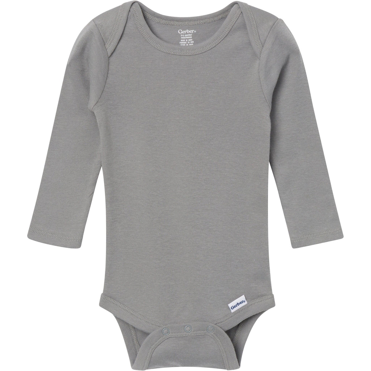 6-Pack Baby Neutral Gray, Black and Brown Long Sleeve Bodysuits onesies Gerber® 