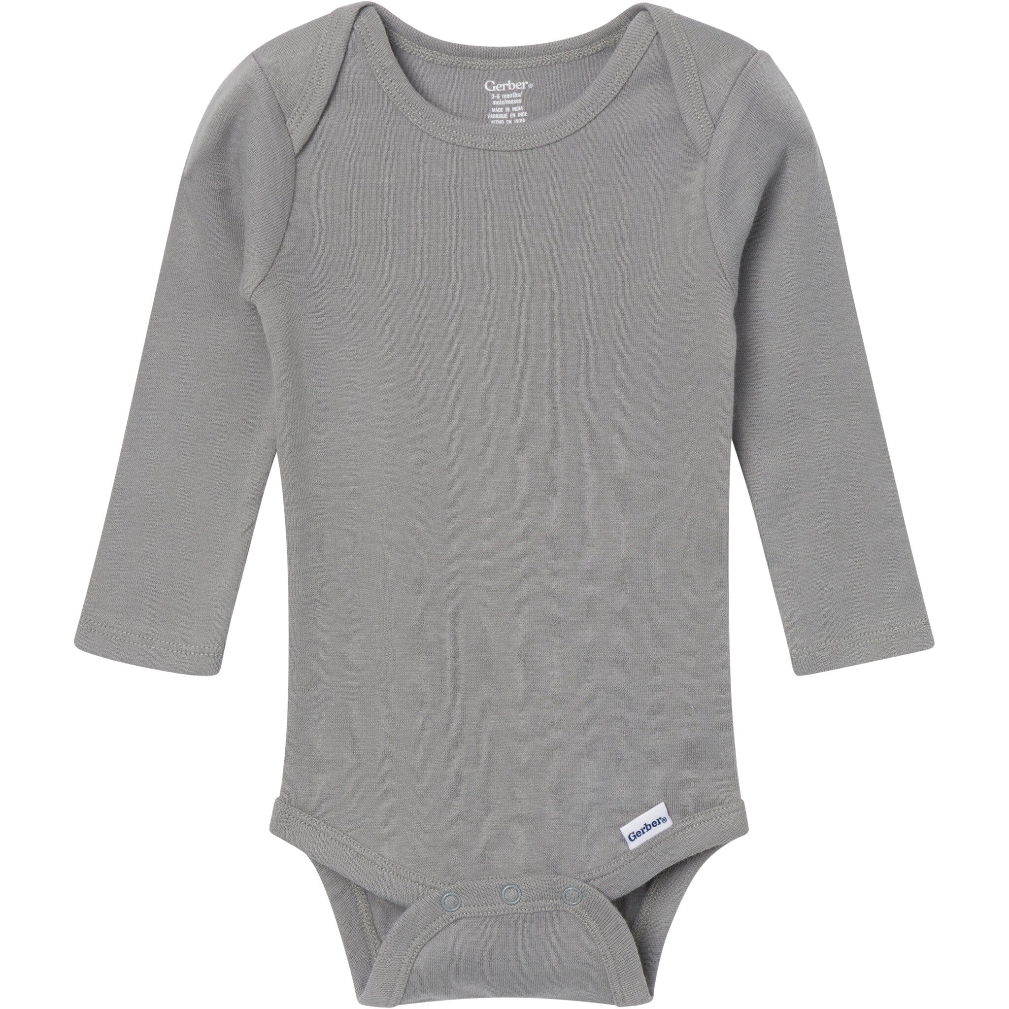 6-Pack Baby Neutral Gray, Black and Brown Long Sleeve Bodysuits onesies Gerber® 