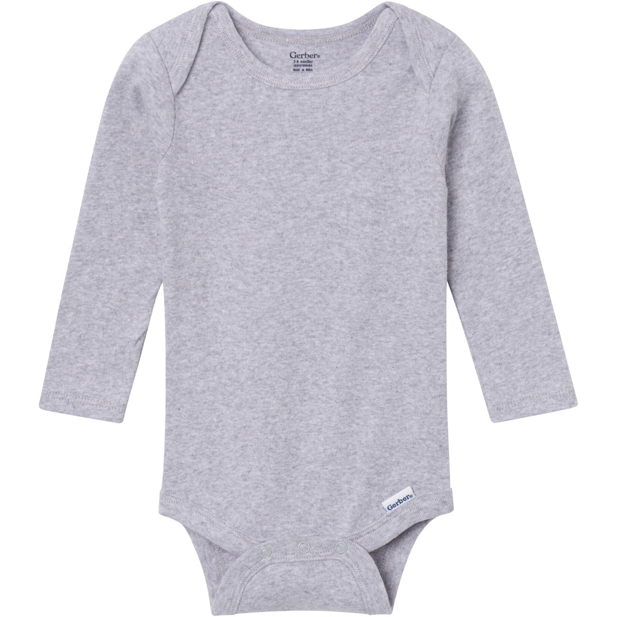 6-Pack Baby Neutral Gray, Black and Brown Long Sleeve Bodysuits onesies Gerber® 
