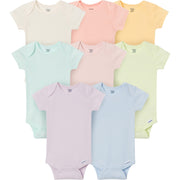 8-Pack Baby Girls Rainbow Short Sleeve Bodysuits onesies Gerber® 
