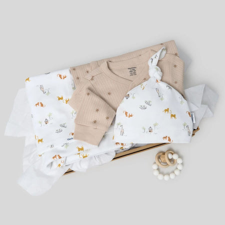 3-Piece Baby Neutral Safari Sleep Starters Gift Set