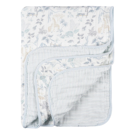 Baby Boys Blue Jungle Muslin Blanket