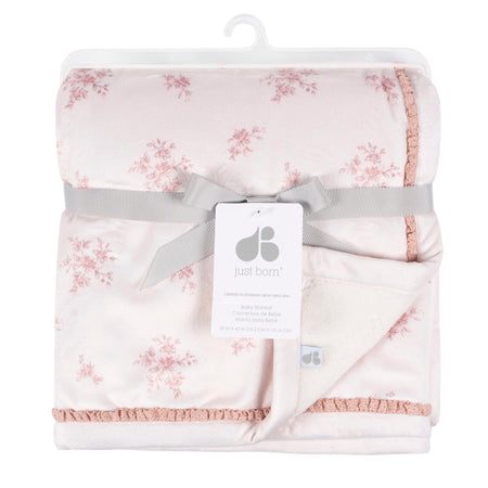Baby Girls Pink Floral Plush Blanket