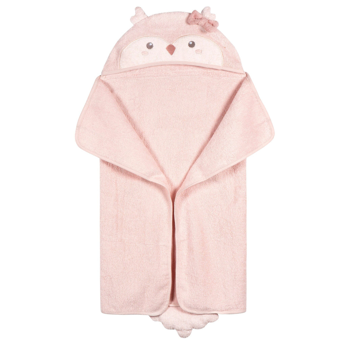 Baby Girls Pink Owl Character Towel Bath Gerber® 