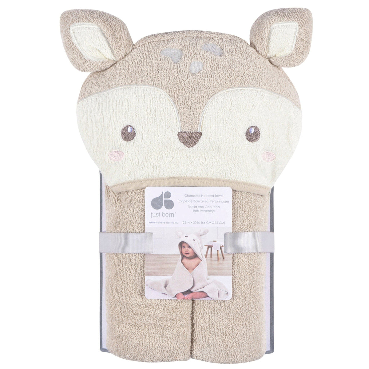 Baby Neutral Tan Baby Deer Character Towel Bath Gerber® 
