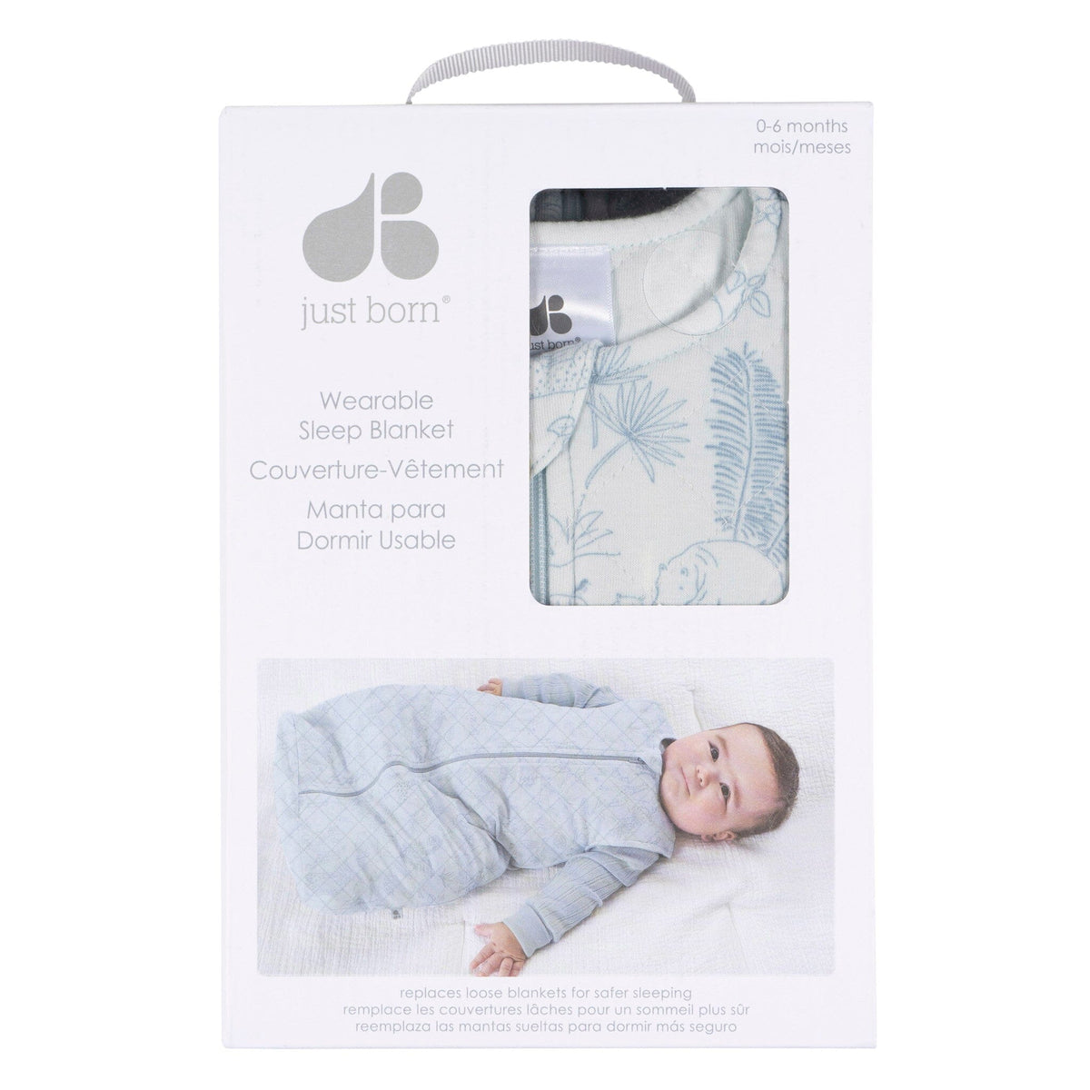 Baby Boys Blue Jungle Wearable Blanket Sleepwear Gerber® 
