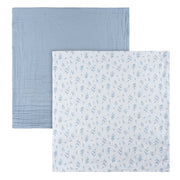 2-Pack Baby Boys Blue Leaf Swaddle Blanket Blankets Gerber® 
