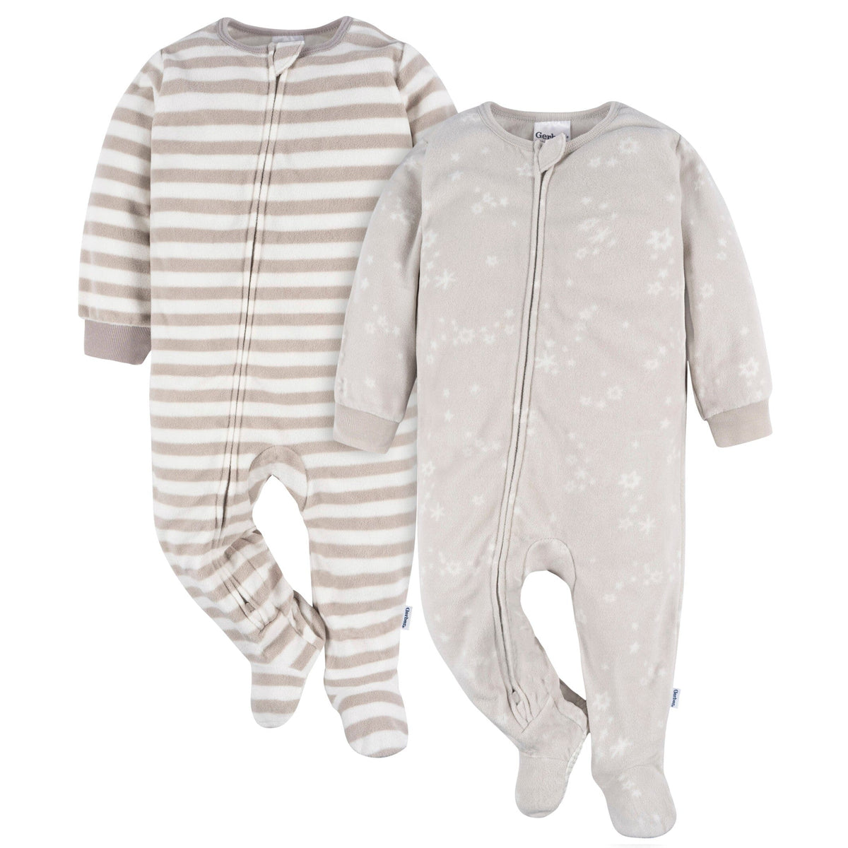 2-Pack Baby & Toddler Neutral Lion Heads Fleece Pajamas