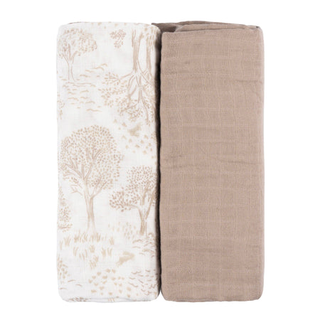 2-Pack Baby Neutral Tan Swaddle Blanket