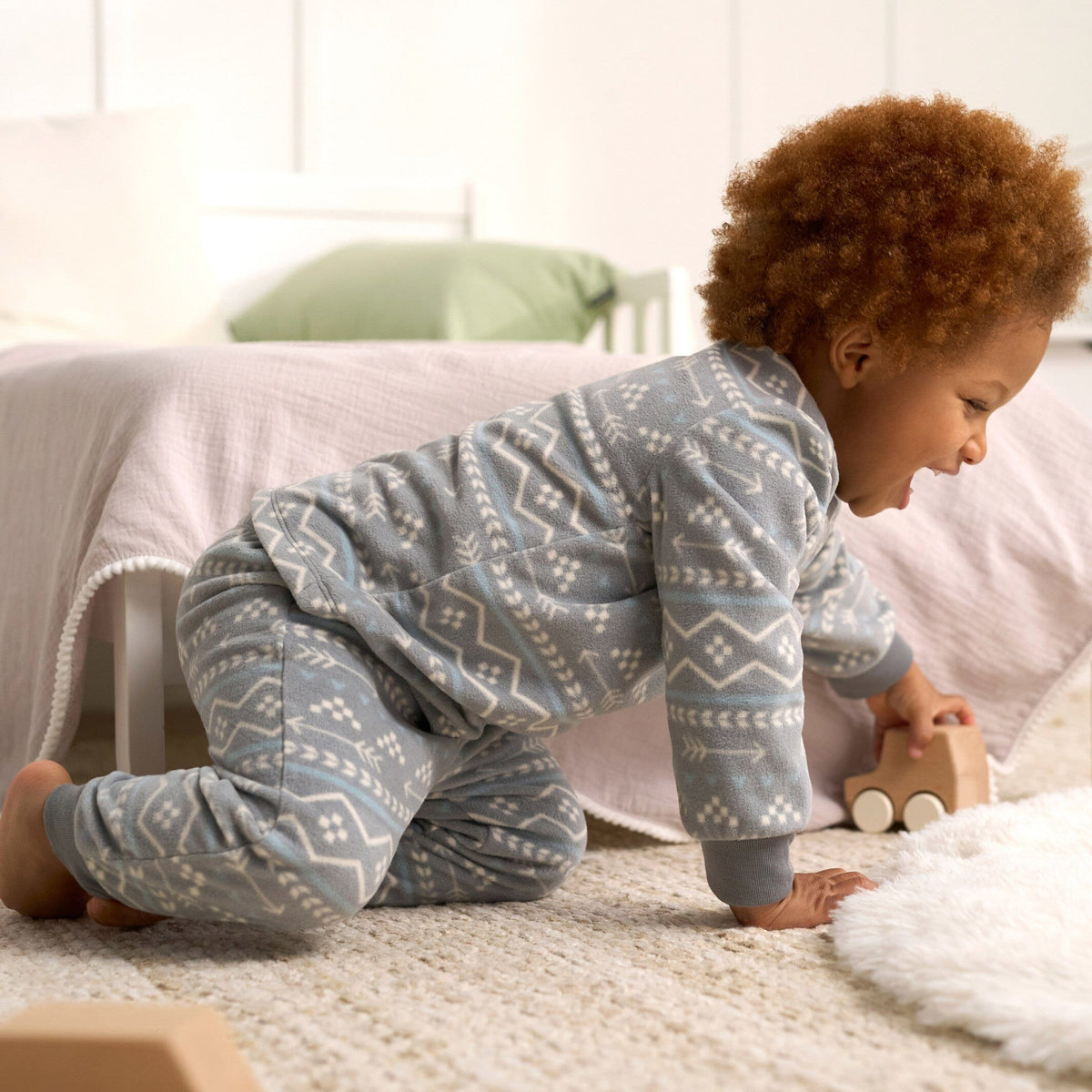 2-Piece Infant & Toddler Boys Fairisle Fleece Pajamas