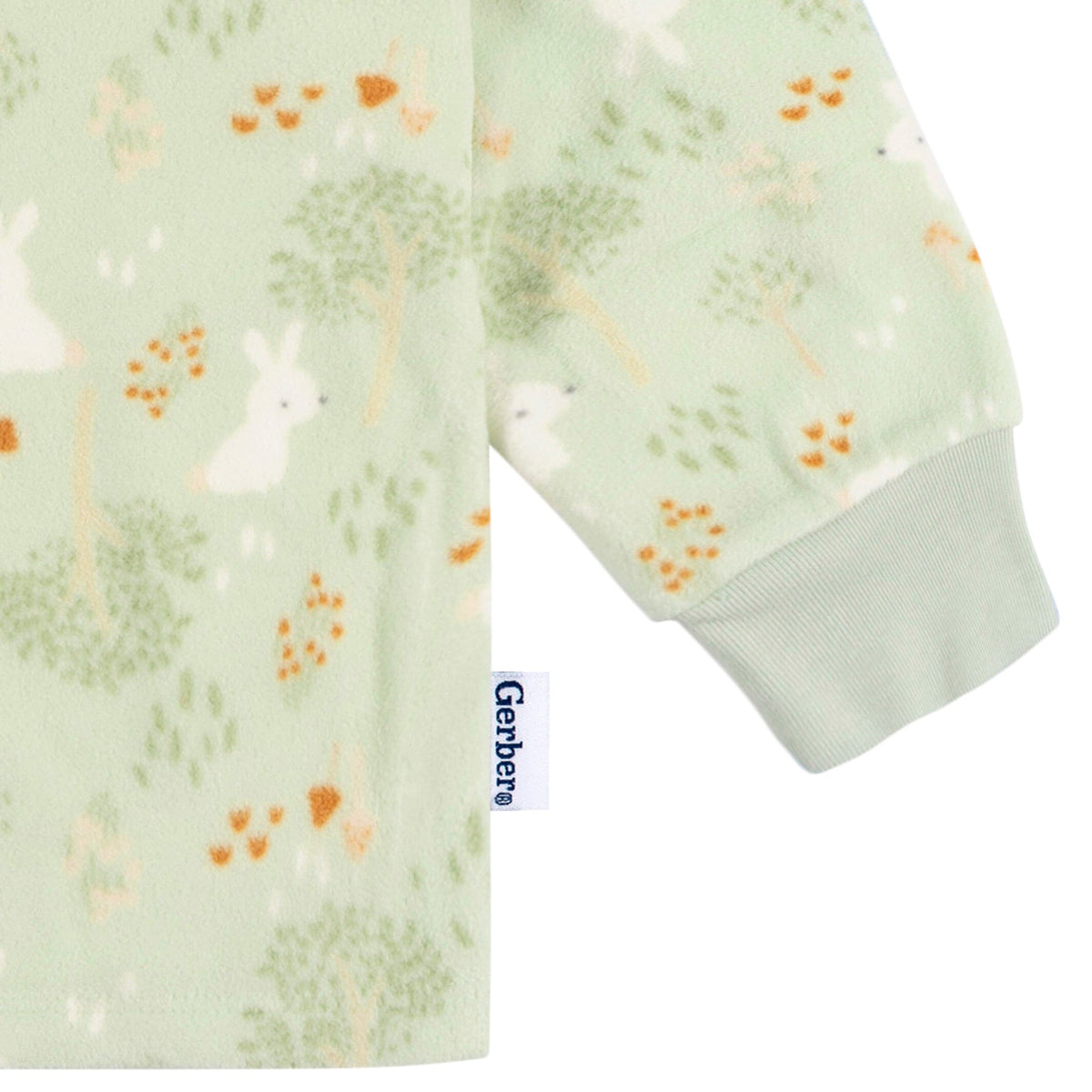 2-Piece Infant & Toddler Girls Green Forrest Fleece Pajamas