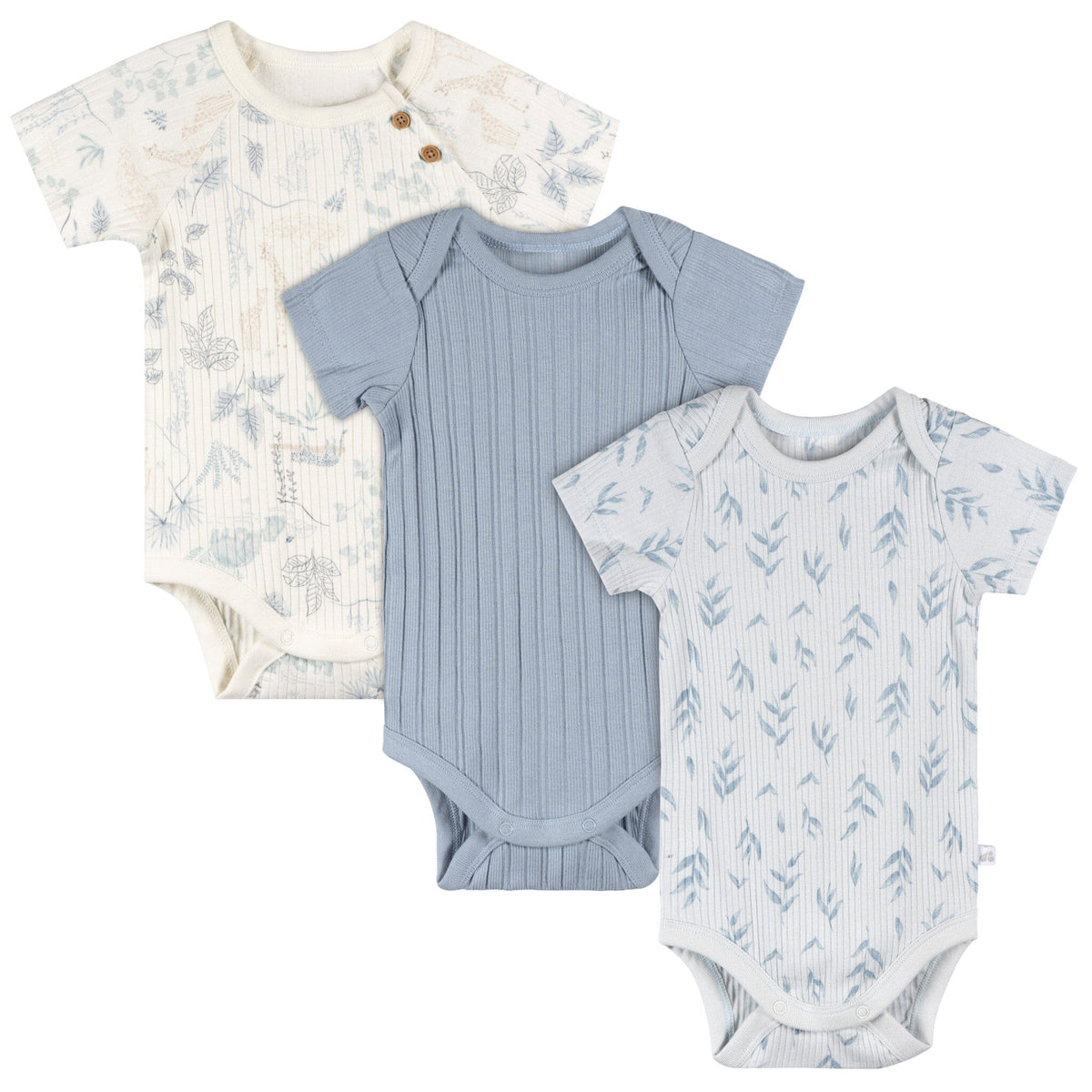 3-Pack Baby Boys Blue Bodysuit Set Gerber® 