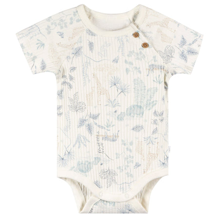 3-Pack Baby Boys Blue Jungle Bodysuits
