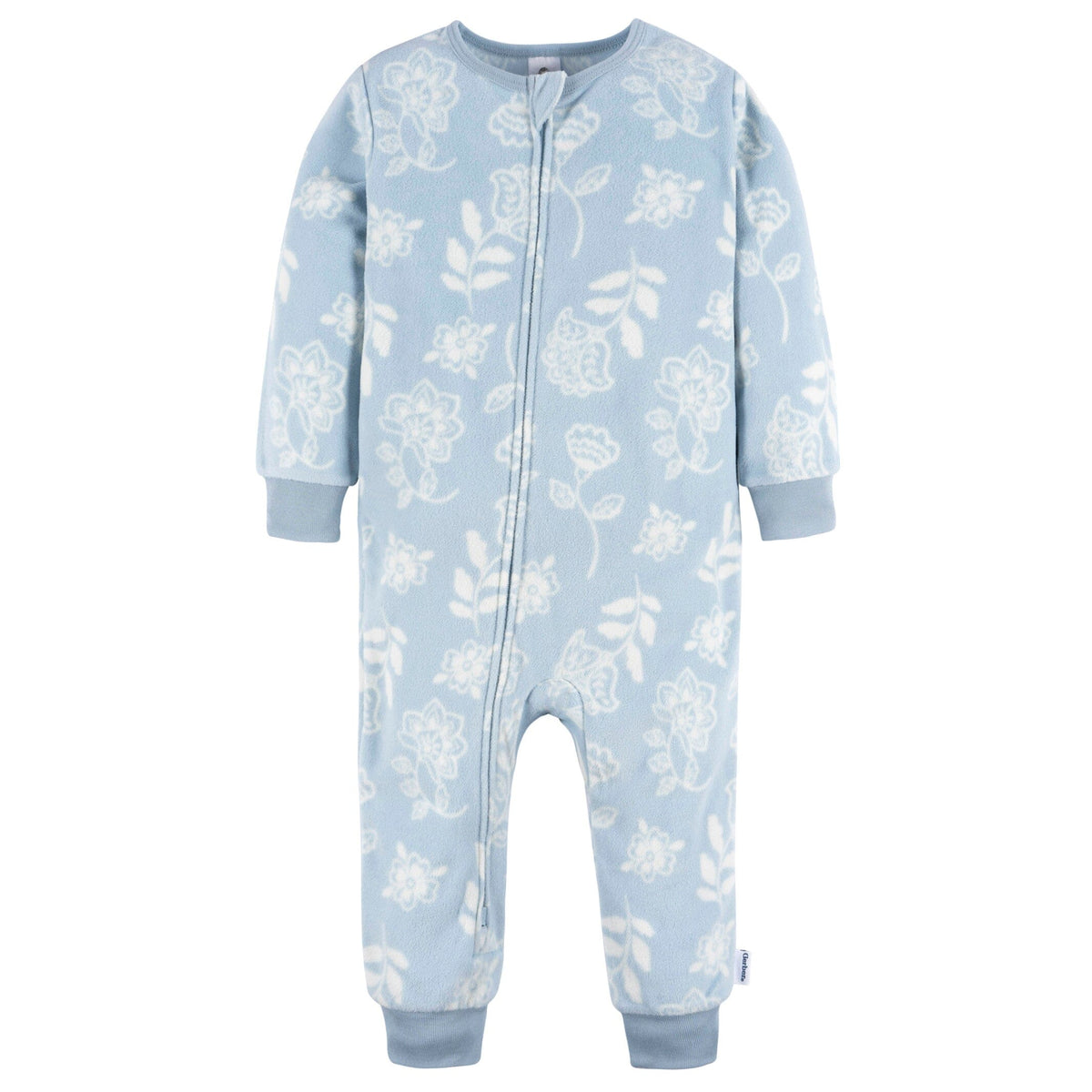 3-Pack Infant & Toddler Girls Blue Floral Footless Fleece Pajamas