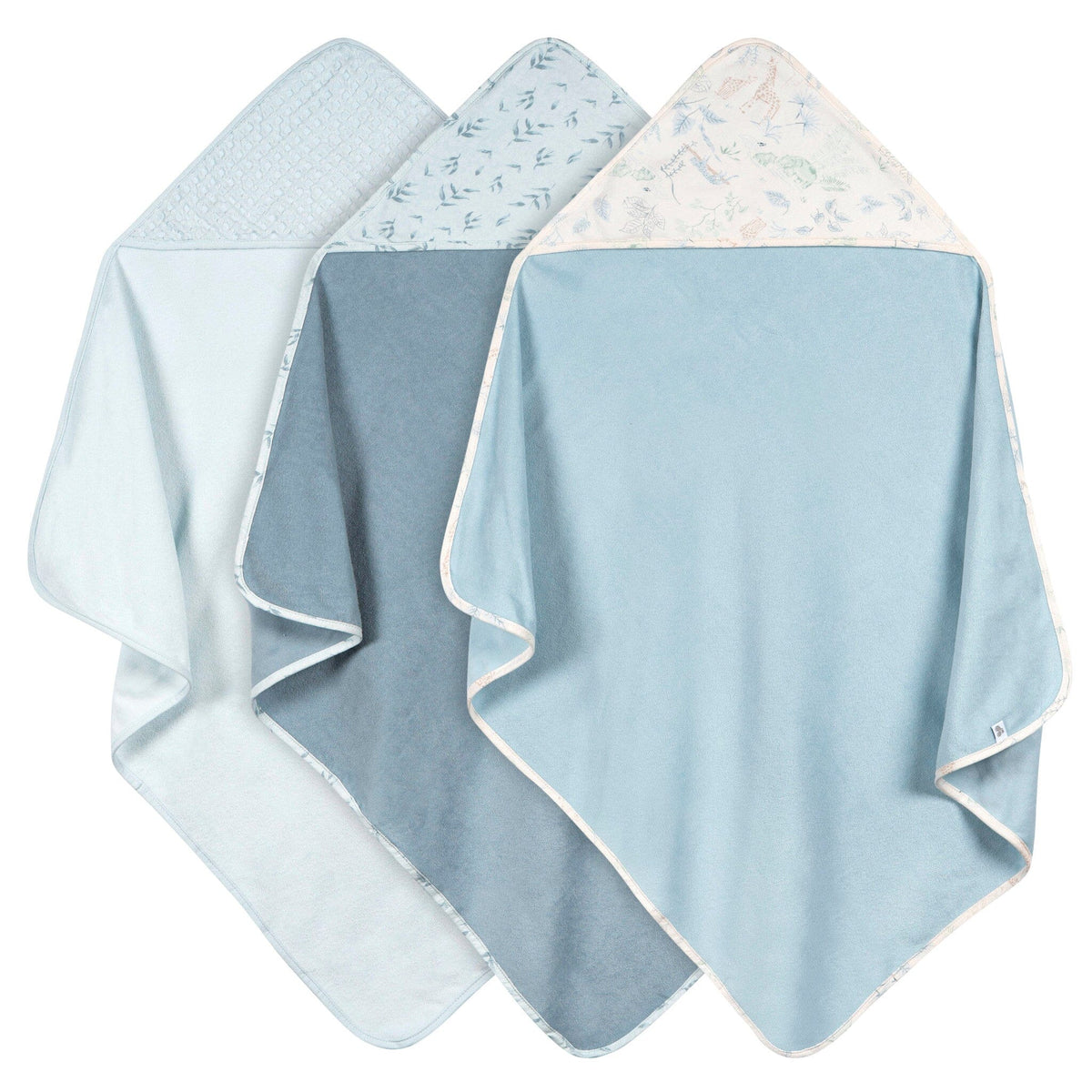 3-Piece Baby Boys Blue Hooded Towel Bath Gerber® 