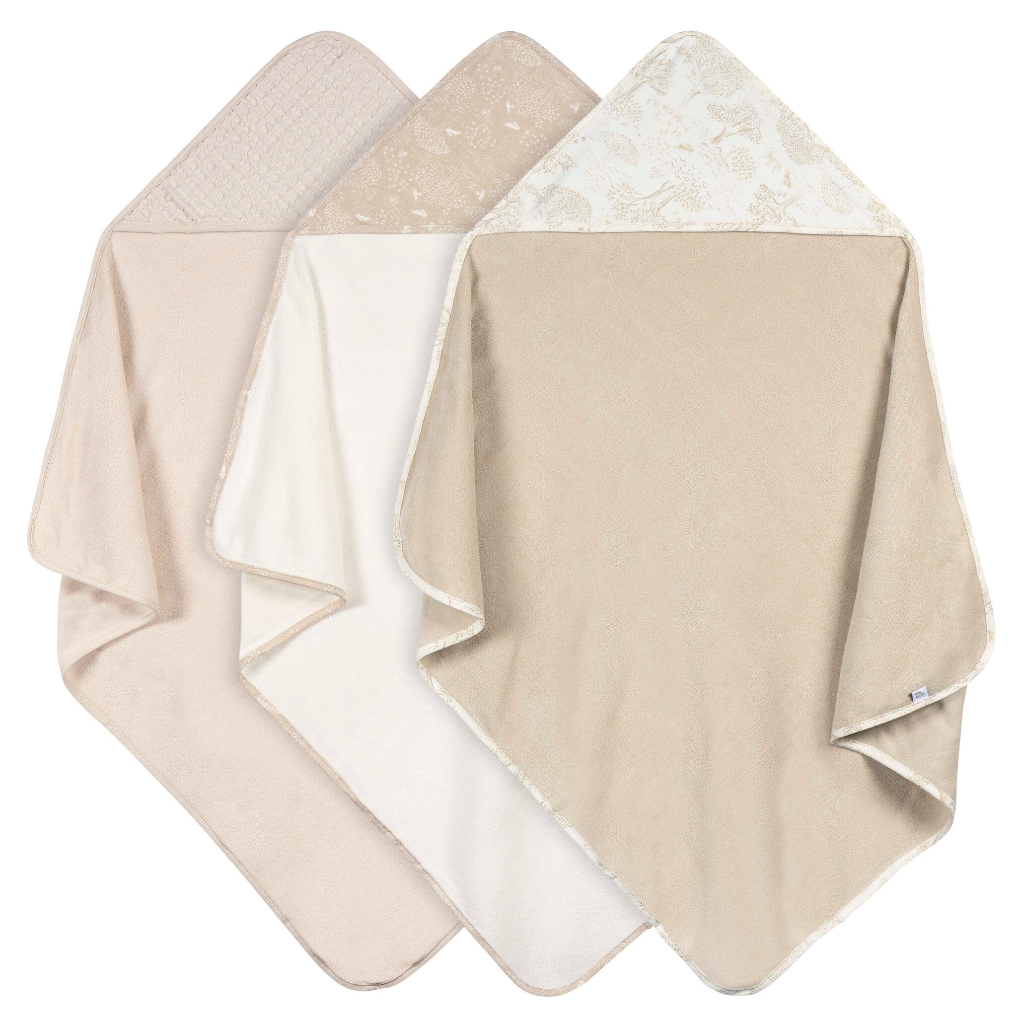 3-Piece Baby Neutral Tan Hooded Towel Bath Gerber® 