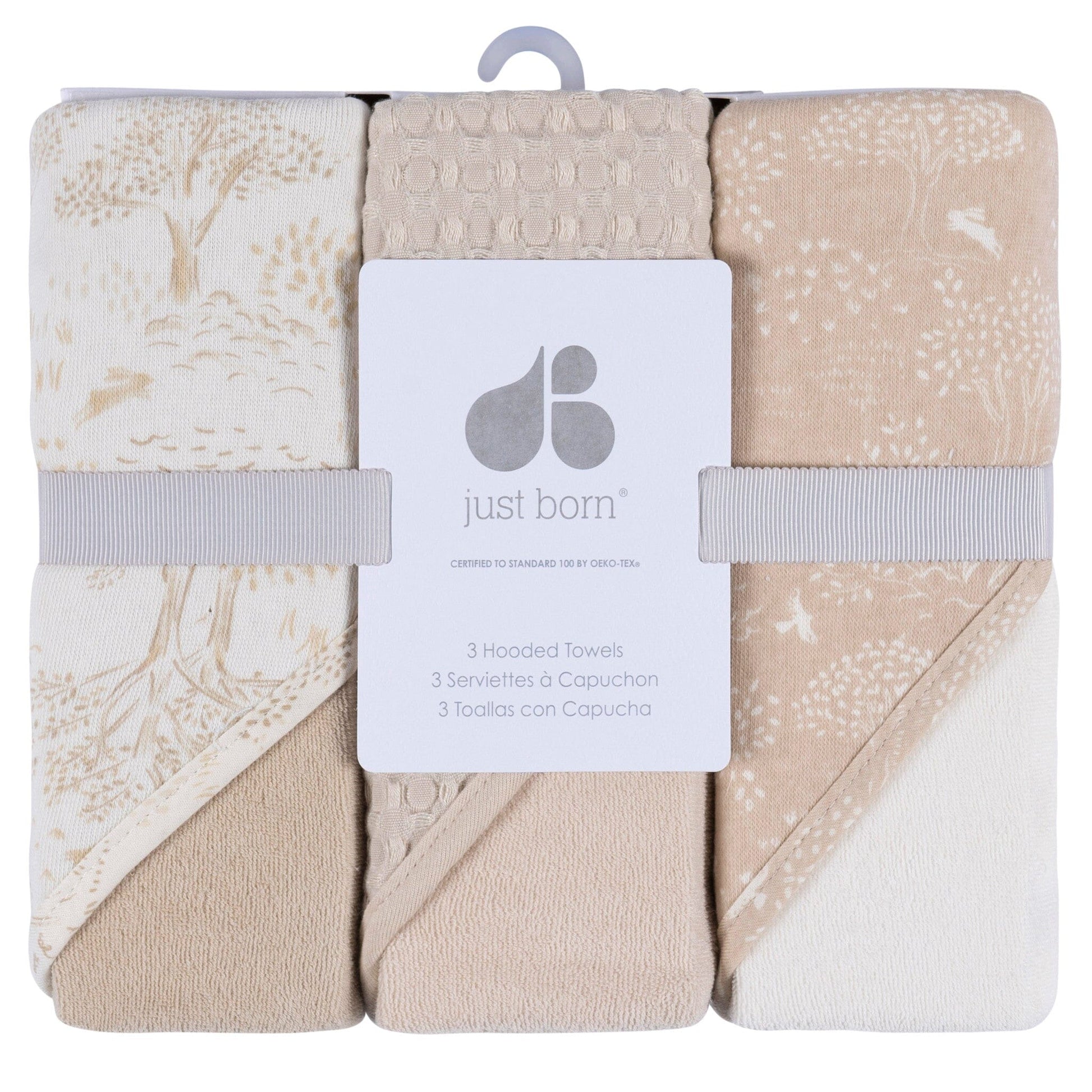 3-Piece Baby Neutral Tan Hooded Towel Bath Gerber® 