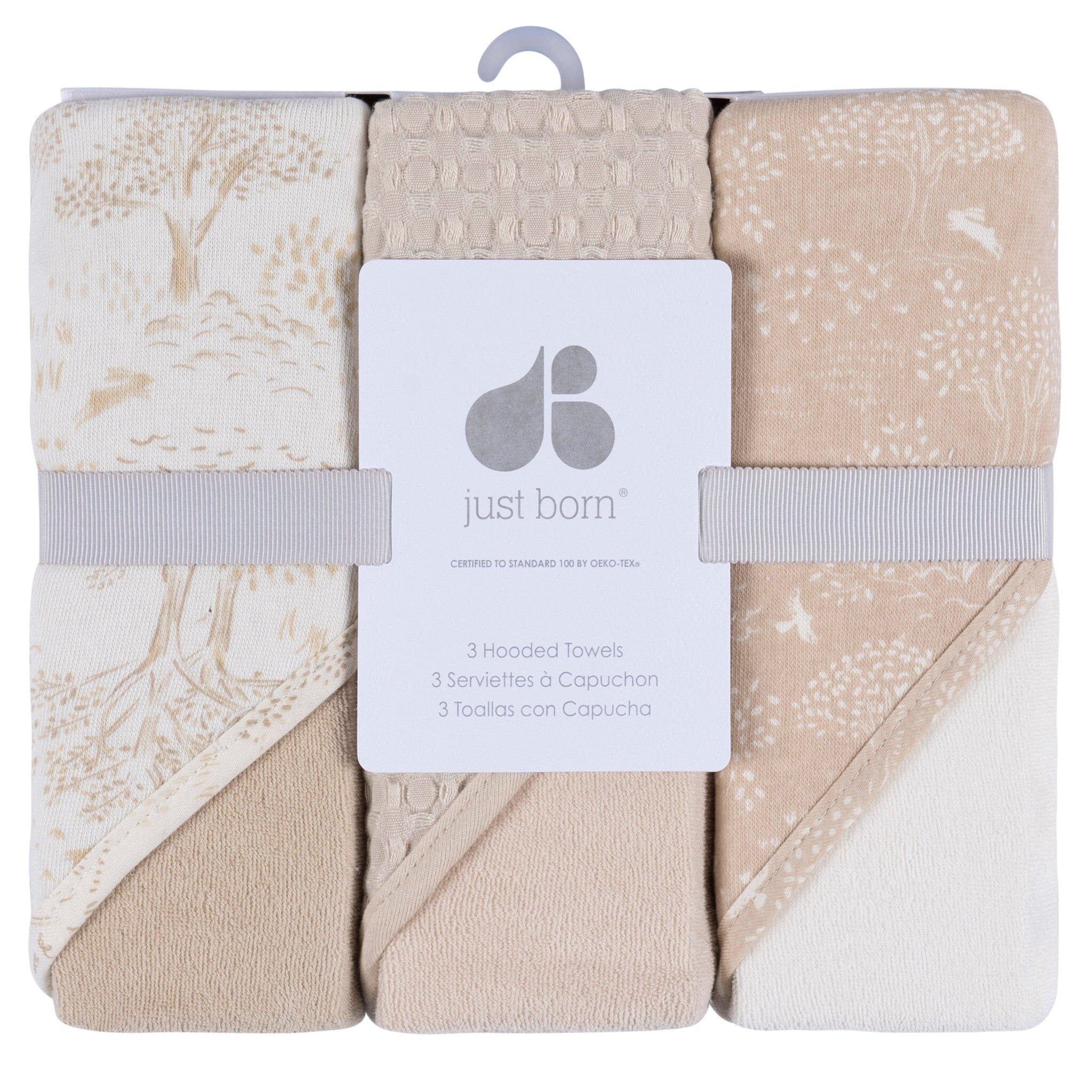 3-Piece Baby Neutral Tan Hooded Towel Bath Gerber® 