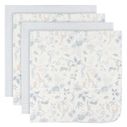 4-Pack Baby Boys Blue Leaf Cotton Flannel Blanket Blankets Gerber® 