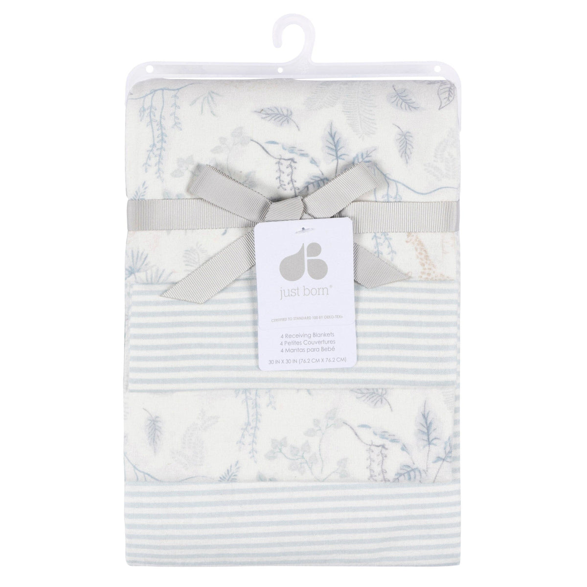 4-Pack Baby Boys Blue Leaf Cotton Flannel Blanket Blankets Gerber® 