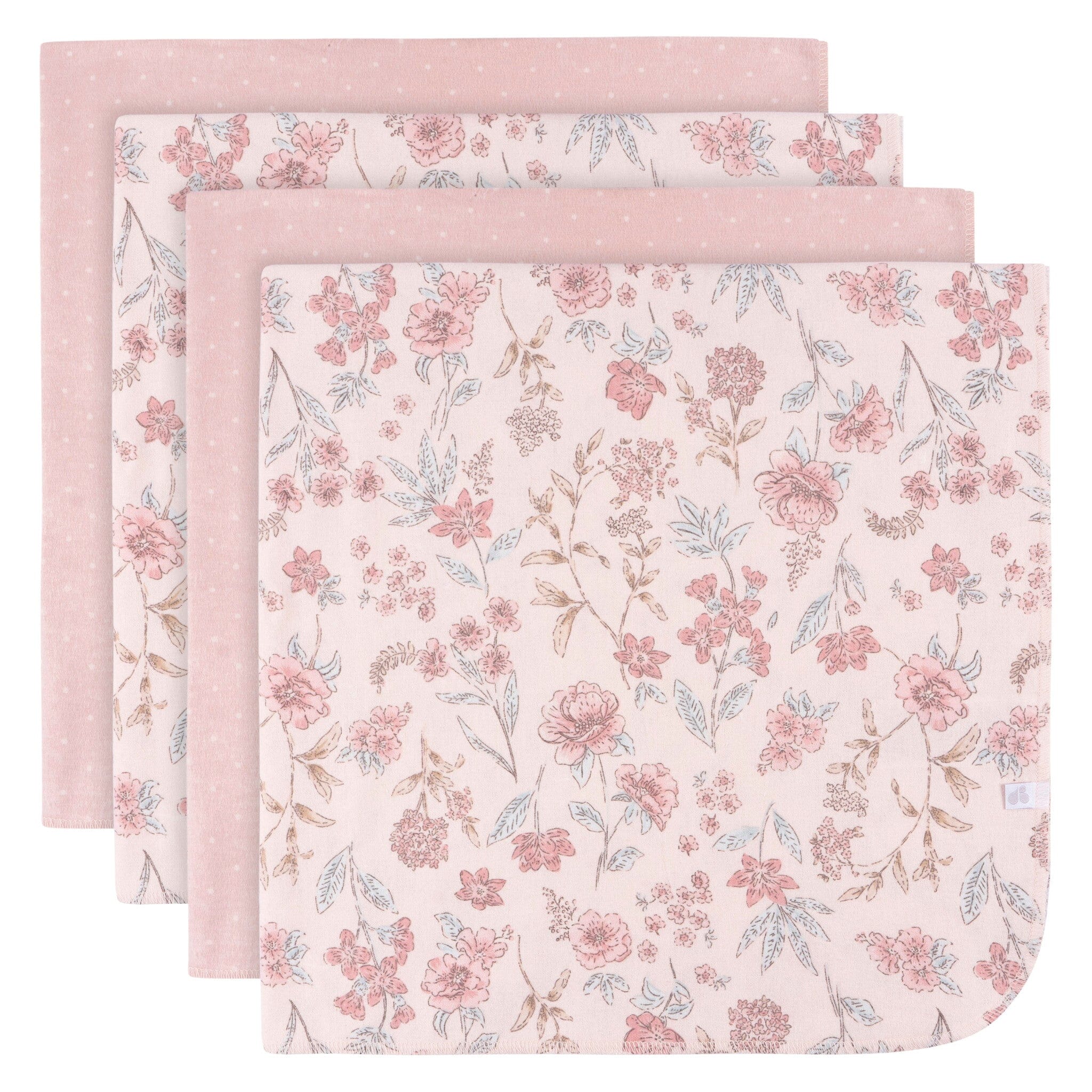 4-Pack Baby Girls Pink Cotton Flannel Blanket Blankets Gerber® 