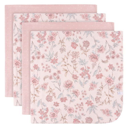 4-Pack Baby Girls Pink Cotton Flannel Blankets