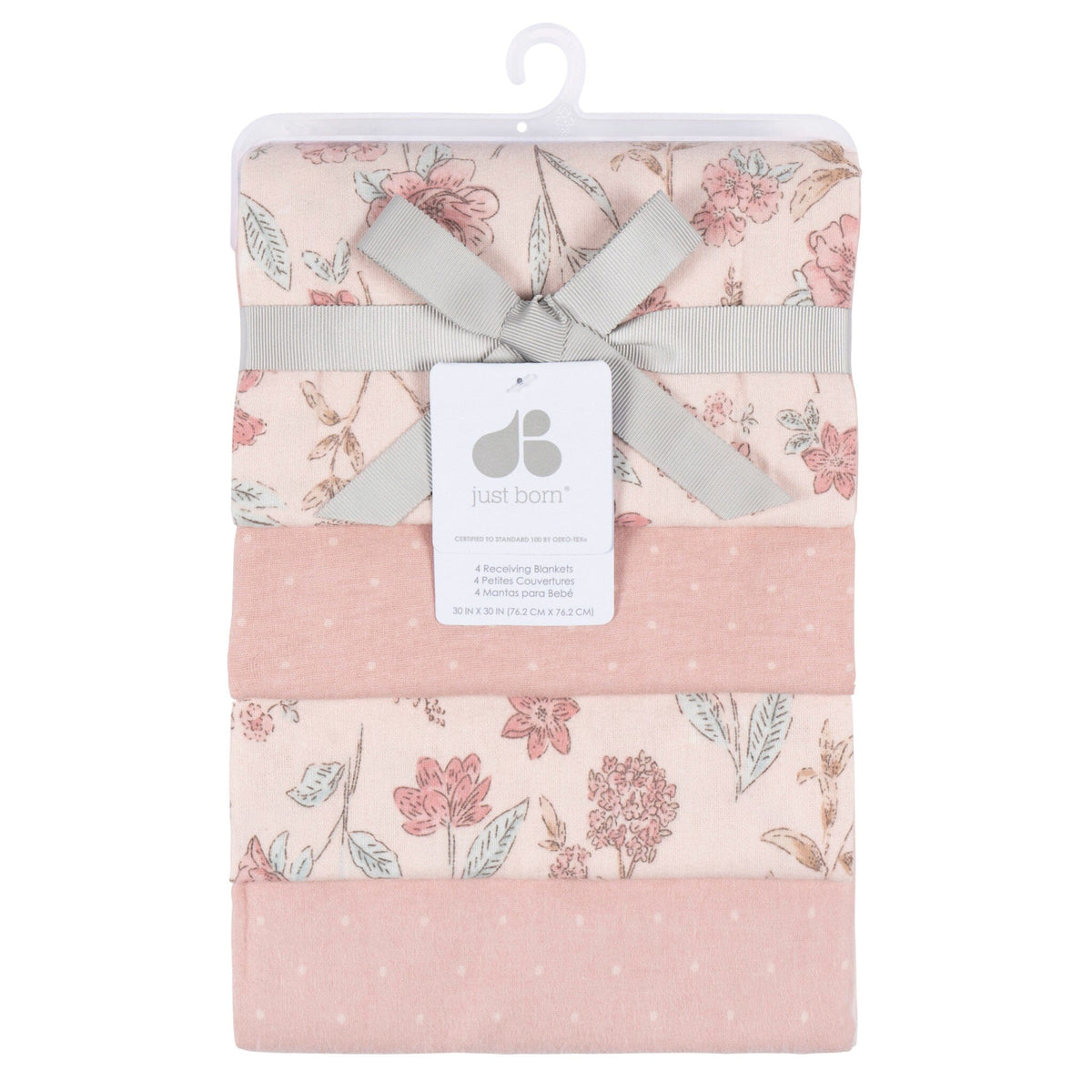 4-Pack Baby Girls Pink Cotton Flannel Blanket Blankets Gerber® 