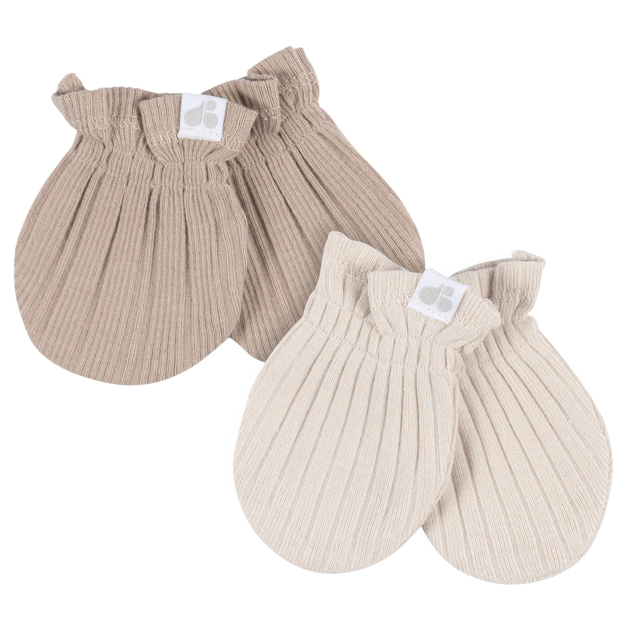 4-Piece Baby Neutral Tan Hat and Mitten Set Accessories Gerber® 