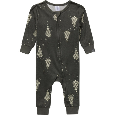 Neutral Green Christmas Tree Snug Fit Footless Pajamas