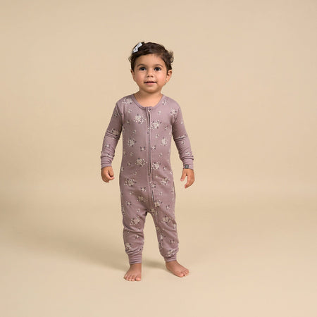 Baby Girls Medium Lilac Posies Hacci Footless Pajamas