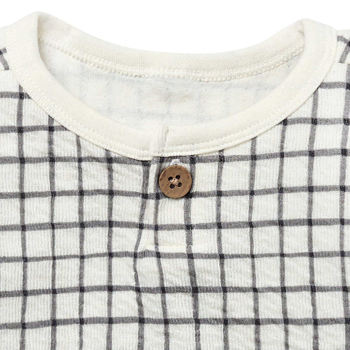 Baby Boys Dk Grey Plaid Henley Drop Shoulder Top Tops Modern Moments™ by Gerber® 