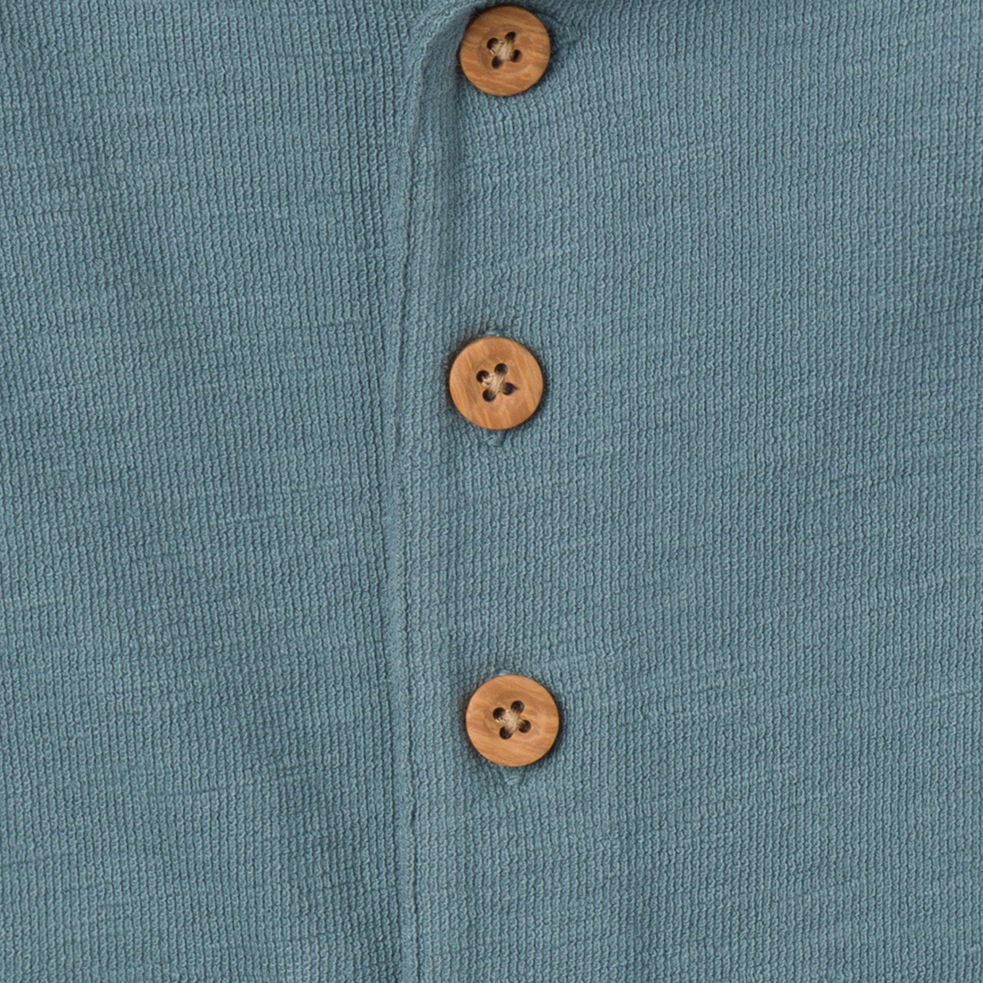 Baby Boys Dark Teal Collared Short Sleeve Romper