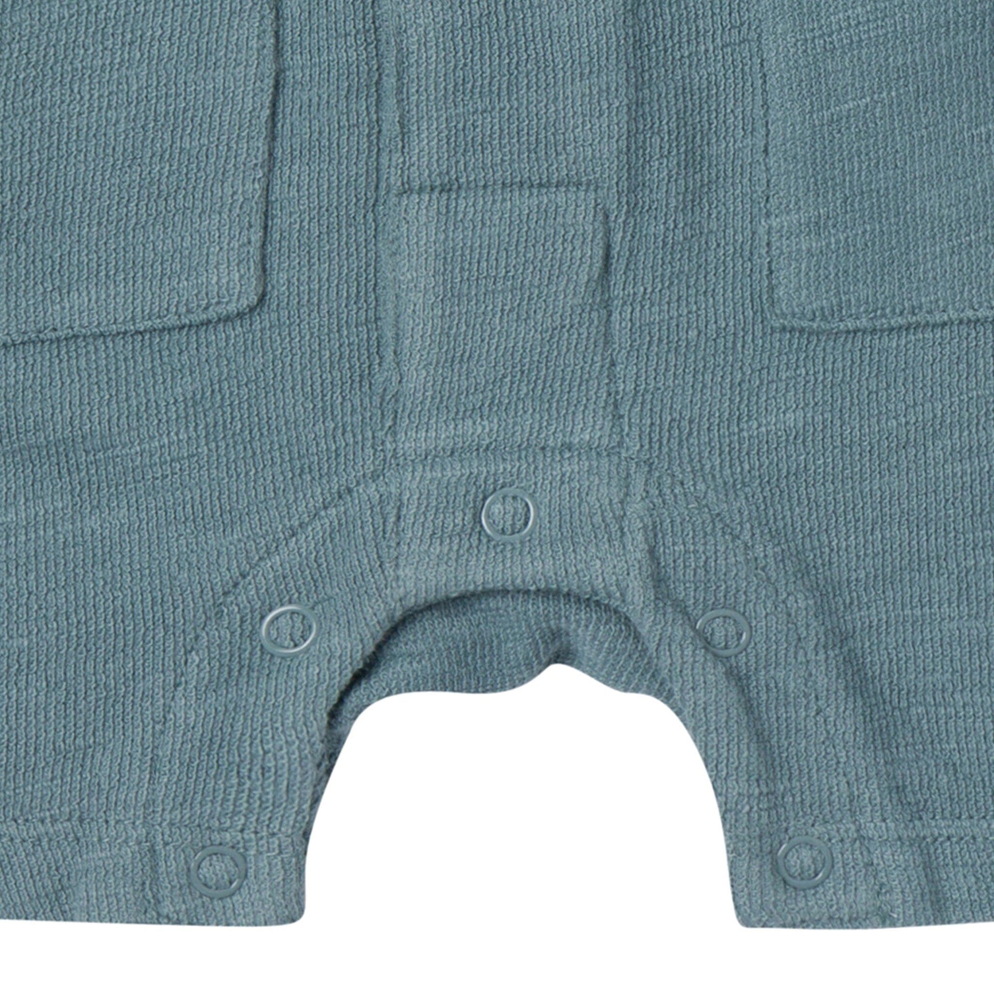 Baby Boys Dark Teal Collared Short Sleeve Romper