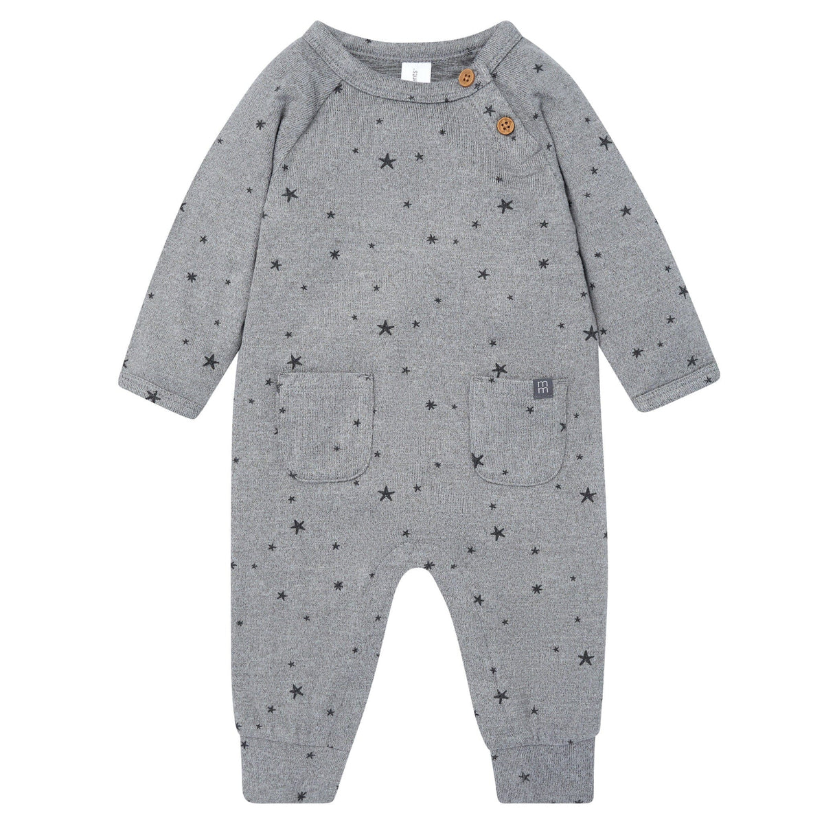 Baby Boys Gray Heather Raglan Sleeve & Long Leg Romper Rompers Modern Moments™ by Gerber® 