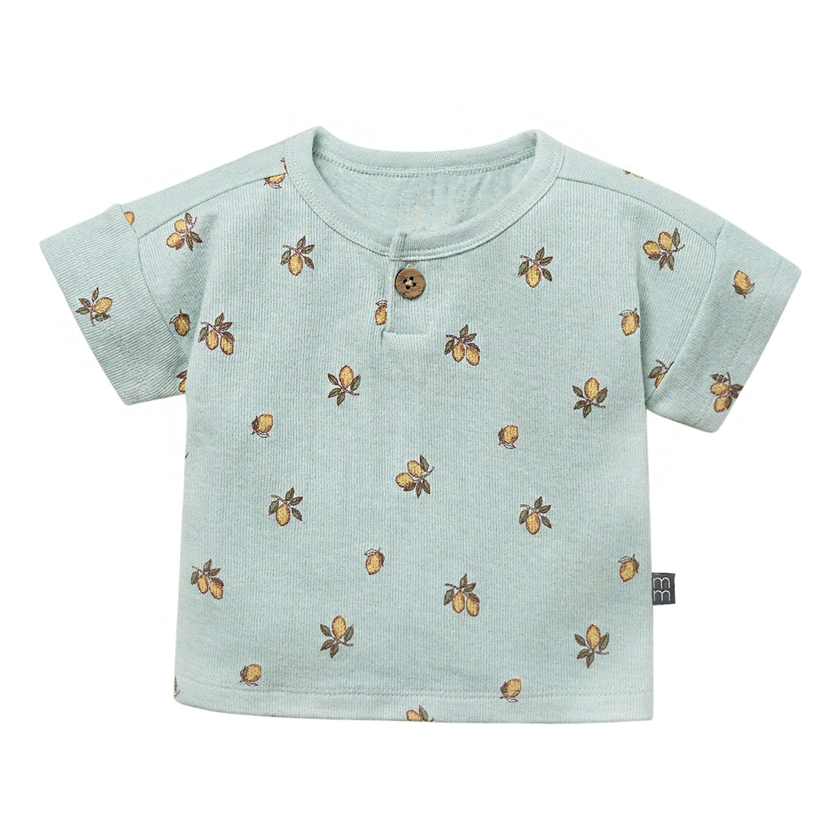 Baby Boys Lt Sky Lemon Henley Drop Shoulder Top Tops Modern Moments™ by Gerber® 