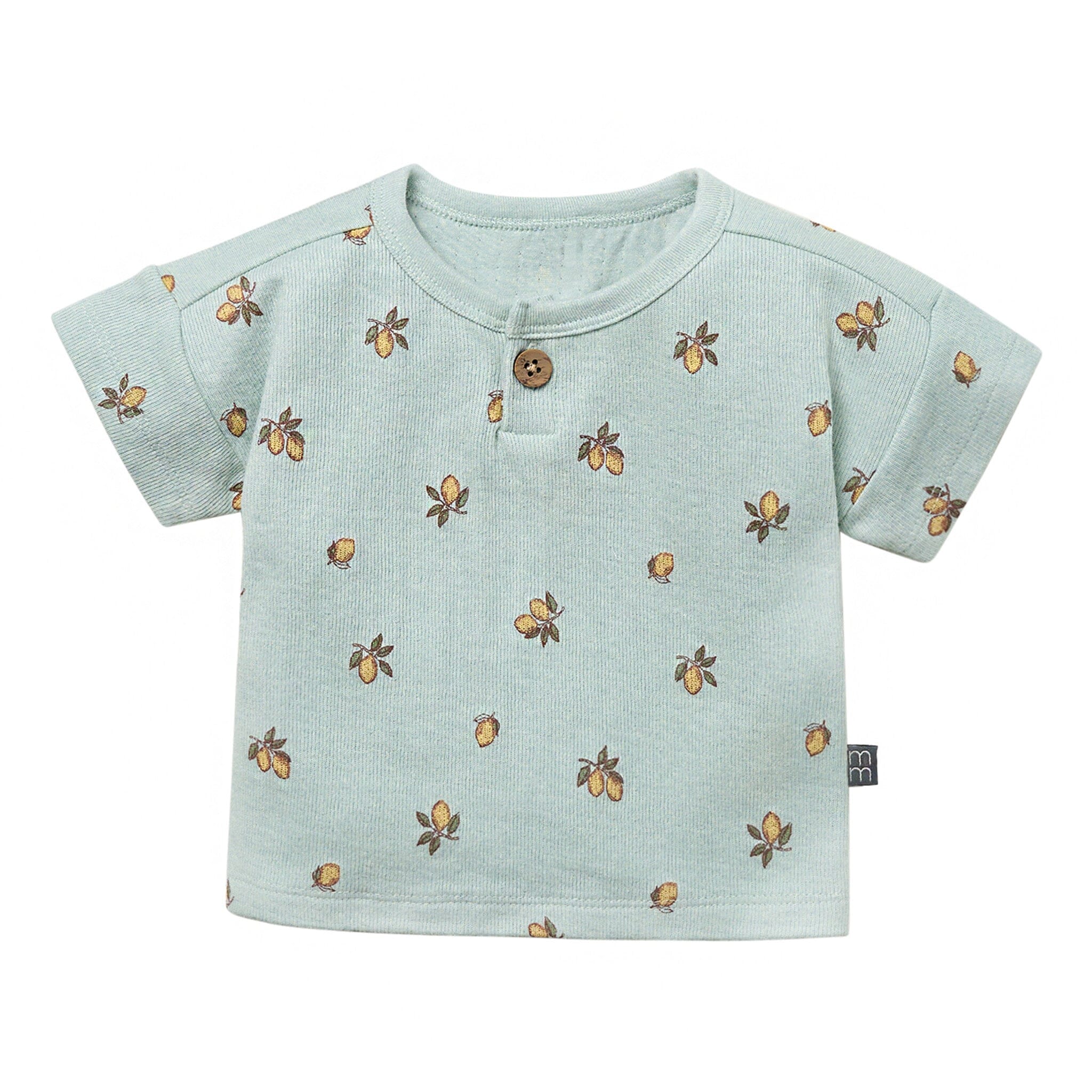 Baby Boys Lt Sky Lemon Henley Drop Shoulder Top Tops Modern Moments™ by Gerber® 
